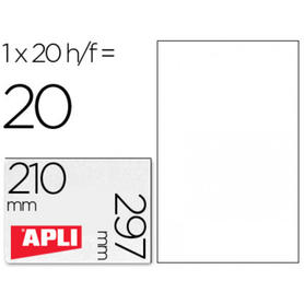Etiquetas adhesivas apli de poliester resistente a la intemperie para impresora laser 210x297 mm