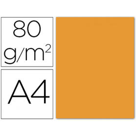 Papel color liderpapel a4 80g/m2 naranja paquete de 15