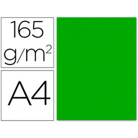 Papel color liderpapel a4 165g / m2 verde paquete de 9