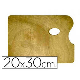 Paleta madera artist rectangular tamaño 20x30x0,05 cm