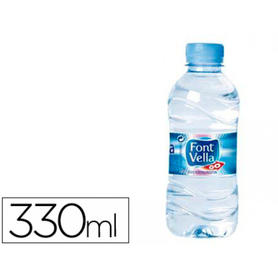 Agua mineral natural font vella botella sant hilari 330ml