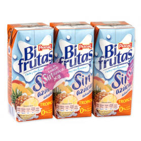 Bebida refrescante pascual bifrutas tropical sin azucar brik de 300 ml