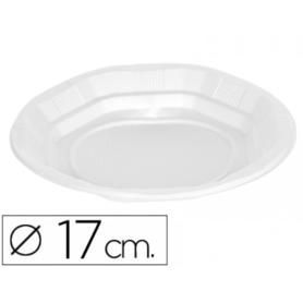 Plato de plastico blanco llano 17cm de diametro paquete de 50