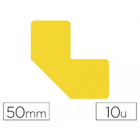 Simbolo adhesivo tarifold pvc forma l para delimitacion suelo 50 mm amarillo pack de 10 unidades