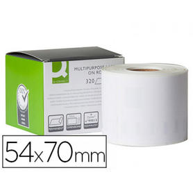 Etiqueta adhesiva q-connect kf18540 compatible dymo 99015 tamaño 54x70 mm caja con 320 etiquetas