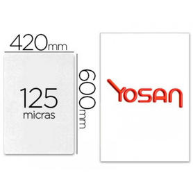Bolsa de plastificar yosan brillo 420 x 600 mm 125 mc din a2 caja de 100 unidades