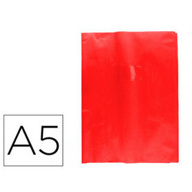 Protector cuaderno clairefontaine con etiqueta din a5 piel en pvc rojo grosella