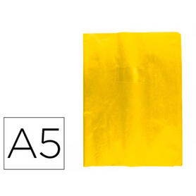 Protector cuaderno clairefontaine con etiqueta din a5 piel en pvc amarillo sol