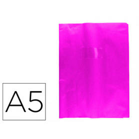 Protector cuaderno clairefontaine con etiqueta din a5 piel en pvc rosa fucsia
