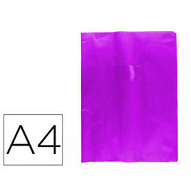 Protector cuaderno clairefontaine con etiqueta din a4 piel en pvc violeta