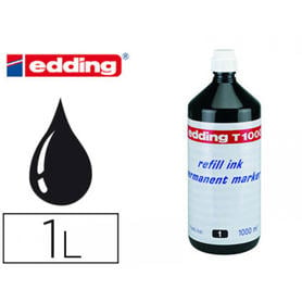 Tinta rotulador edding t-1000 negro frasco de 1 litro