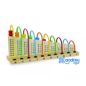 Juego andreutoys abacus madera para sumar y restar 29x14,5x7,5 cm