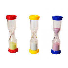 Reloj de arena henbea plastico resistente marca de 1 a 3 minutos 10x3 cm