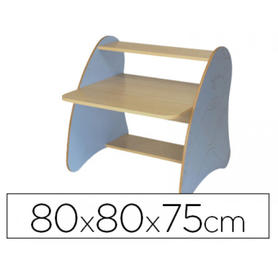 Mueble madera mobeduc ordenador infantil/primaria haya/blanco 80x80x75 cm