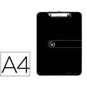 Portanotas herlitz con pinza din a4 negro,225x315mm, 2,5mm poliestireno,tabla con pinza clip de metal, apto colgar
