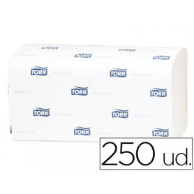 Toalla de papel engarzada 2 capas 21x23,5 cm paquete de 250 unidades para dispensador h3