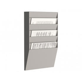 Expositor de pared fast-paperflow din a4 horizontal color gris 6 casillas 502x311x79 mm