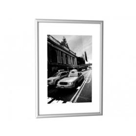 Portafoto fast-paperflow marco de aluminio vidrio acrilico din a4 color plata 217x304 mm