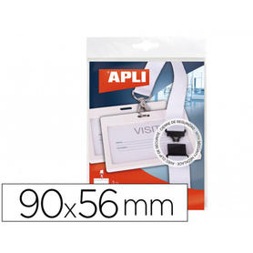 Identificador apli con cordon seguridad 90x56 mm color blanco blister de 3 unidades