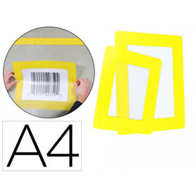 Pantalla adhesiva tarifold din a4 para señalizacion de suelo color amarillo pack de 10 unidades