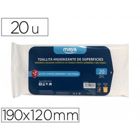 Toallita desinfectante para superficies medidas 190 x 120 mm pack 20 unidades