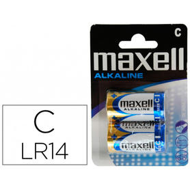 Pila maxell alcalina 1,5 v tipo c lr14 blister de 2 unidades