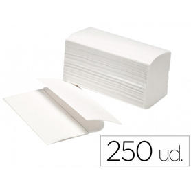 Toalla de papel engarzada 2 capas 21,8x23 cm neutral paquete de 250 unidades para dispensador h3 66413