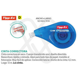 Corrector tipp-ex easy lateral 4,2 mm x12mts