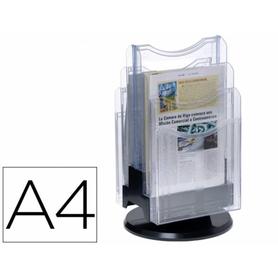 Expositor archivo 2000 sobremesa archiplay giratorio 6 compartimentos din a4 vertical color cristal