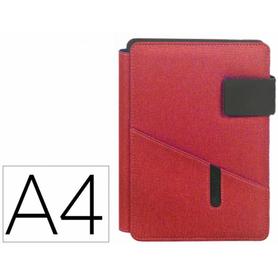 Carpeta carchivo portadocumentos venture din a4 con soporte tableta bolsillos y bloc color rojo