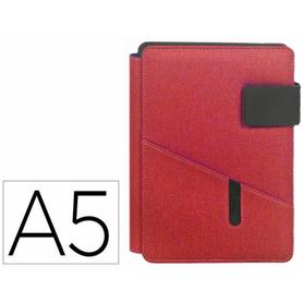 Portanotas carchivo venture din a5 con soporte smartphone cuaderno color rojo