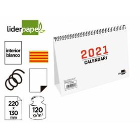 Calendario espiral triangular liderpapel 2021 22x13 cm papel 120 gr texto en catalan