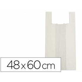 Bolsa camiseta bio compostable blanco natural 25 mc 48x60 cm apta legislacion de bolsas 2021