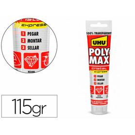 Adhesivo de montaje uhu poly max express cristal tubo de 115 gr