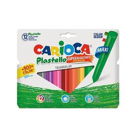 Lapices de cera carioca jumbo triangular caja de 12 colores surtidos