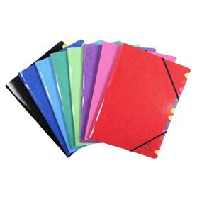 Carpeta clasificadoras Exacompta folio con 12 departamentos de cartón de color surtidos