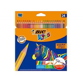 Lapices de colores bic evolution stripes caja de 24 colores surtidos