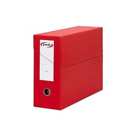 Caja de transferencia Pardo folio de 80 mm de lomo cartón forrado rojo