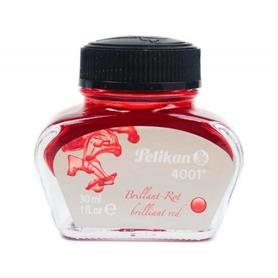 Tinta estilografica pelikan 4001 rojo brillante frasco 30 ml