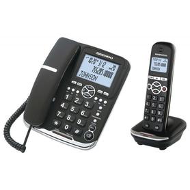 Telefono daewoo dtd-5500 combo fijo+inalambrico manos libres rellamada pantalla retroiluminada color negro