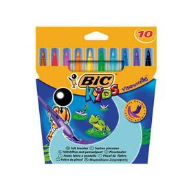 Rotulador bic kids visaquarelle estuche de 10 colores punta pincel tinta base de agua