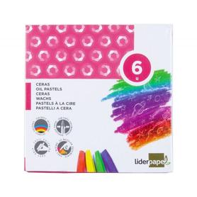 BD24 - Lapices cera blanda liderpapel -caja de 6 colores