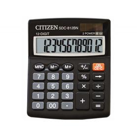 Calculadora citizen sobremesa sdc-812 bn eco eficiente solar y a pilas 12 digitos 124 x 102 x 25 mm negro