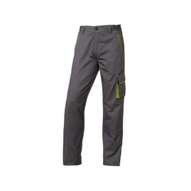 Pantalon de trabajo deltaplus cintura ajustable 5 bolsillos color gris verde talla xxl