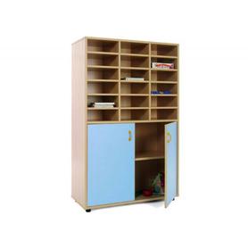 Mueble madera mobeduc medio armario y casillero haya/blanco 90x147x40 cm