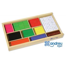 Juego andreutoys barras de fracciones 308 piezas 32,5x17,5x4 cm
