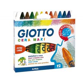 Lapices cera giotto maxi caja de 12 colores