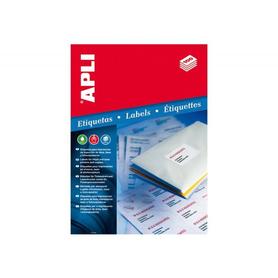 Etiqueta adhesiva impresora Apli 105x148mm permanente rectangular blanca 400 etiquetas en 100 hojas din a4