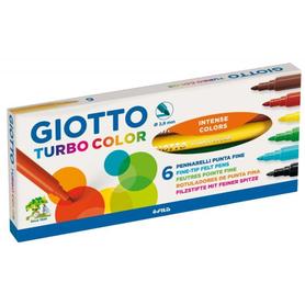 Rotulador giotto turbo color caja de 6 colores lavables con punta bloqueada
