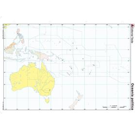 Mapa mudo color din a4 oceania -politico